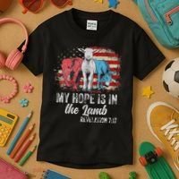 My Hope Is In The Lamb Funny Scripture Elephant Donkey Us Kids T-Shirt thumb 3