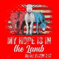 My Hope Is In The Lamb Funny Scripture Elephant Donkey Us Santa Hat thumb 1