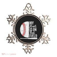 My Heart Is On That Baseball Field Proud Baseball Dad Fan Gift Ornament thumb 0