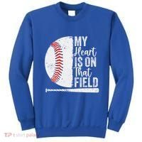 My Heart Is On That Baseball Field Proud Baseball Dad Fan Gift Sweatshirt thumb 0