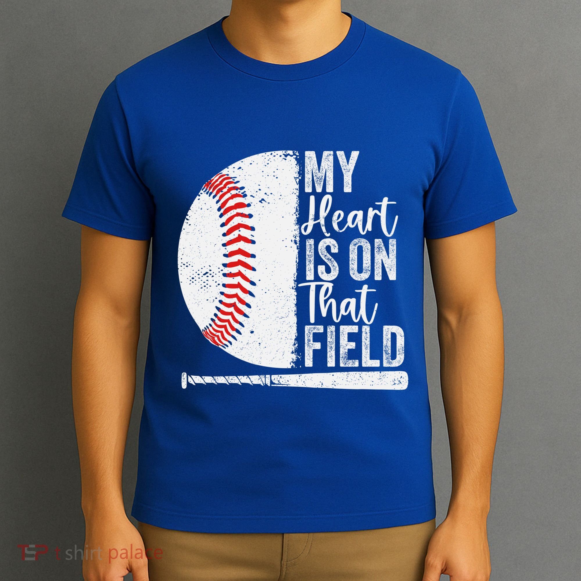 My Heart Is On That Baseball Field Proud Baseball Dad Fan Gift T-Shirt