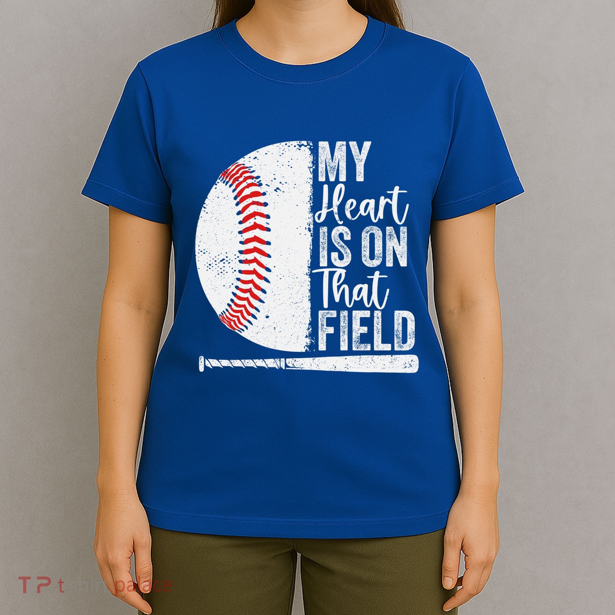 My Heart Is On That Baseball Field Proud Baseball Dad Fan Gift T-Shirt
