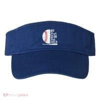 My Heart Is On That Baseball Field Proud Baseball Dad Fan Gift Visor thumb 0