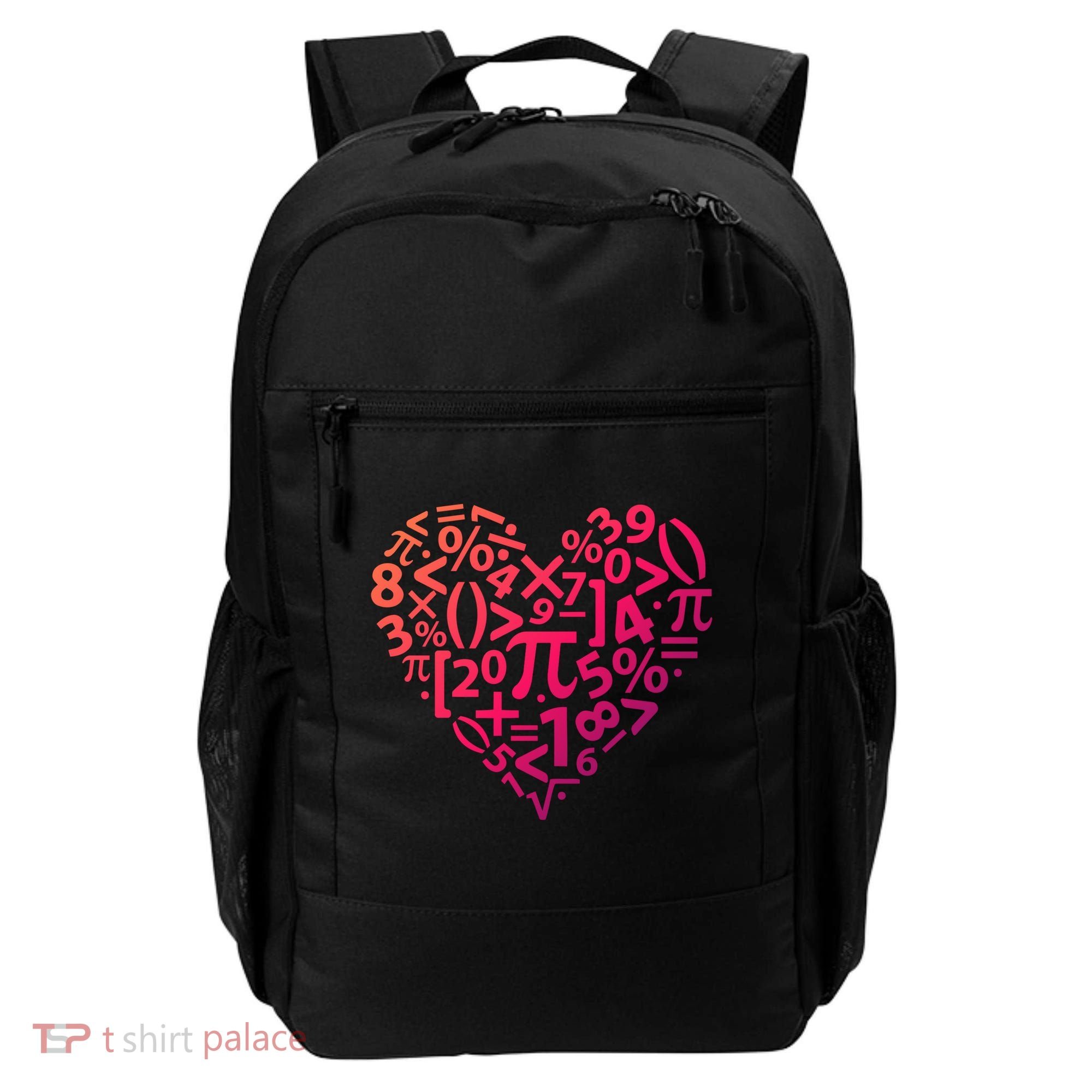 Math Heart I Love Math Math Lovers Gift Math Teacher Gift Backpack