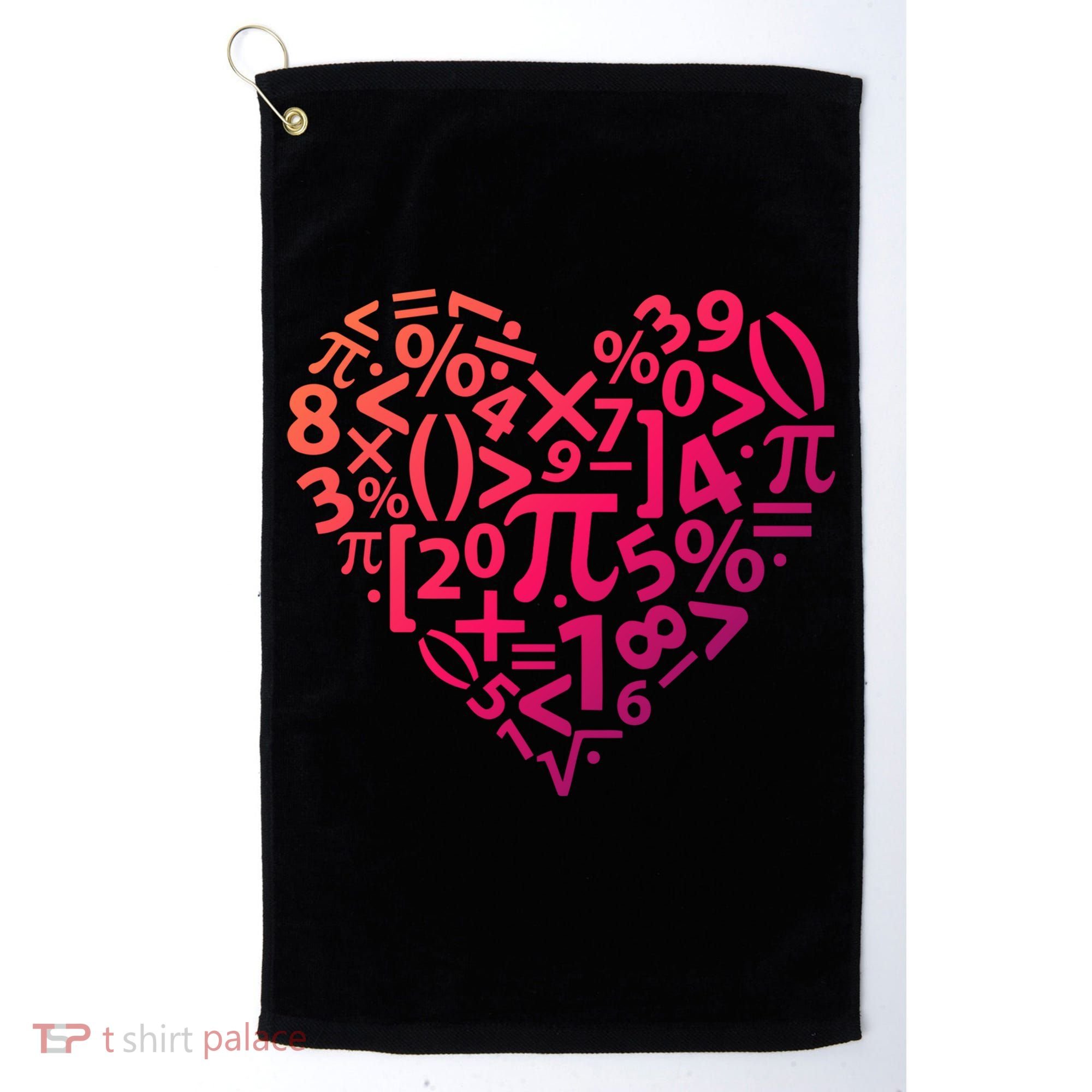 Math Heart I Love Math Math Lovers Gift Math Teacher Gift Golf Towel