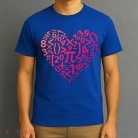 Math Heart I Love Math Math Lovers Gift Math Teacher Gift T-Shirt thumb 3