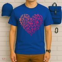 Math Heart I Love Math Math Lovers Gift Math Teacher Gift T-Shirt thumb 6