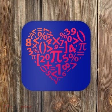 Math Heart I Love Math Math Lovers Gift Math Teacher Gift Coaster