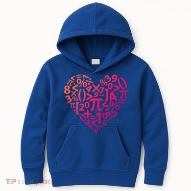 Math Heart I Love Math Math Lovers Gift Math Teacher Gift Kids Hoodie