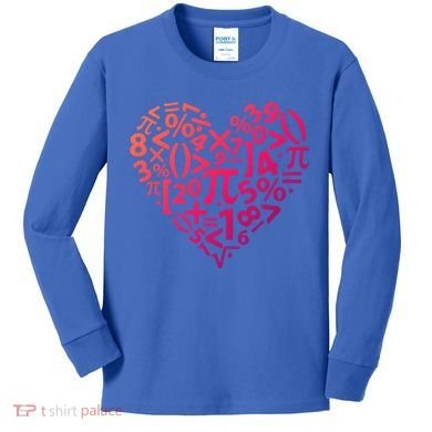 Math Heart I Love Math Math Lovers Gift Math Teacher Gift Kids Long Sleeve Shirt