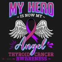 My Hero Is Now My Angel Thyroid Cancer Carcinoma Gift Idea Gift Women's Hoodie thumb 2