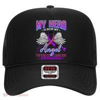 My Hero Is Now My Angel Thyroid Cancer Carcinoma Gift Idea Gift Hat thumb 0