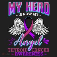 My Hero Is Now My Angel Thyroid Cancer Carcinoma Gift Idea Gift Golf Towel thumb 3