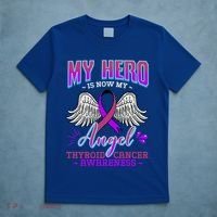 My Hero Is Now My Angel Thyroid Cancer Carcinoma Gift Idea Gift T-Shirt thumb 5