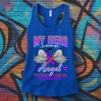 My Hero Is Now My Angel Thyroid Cancer Carcinoma Gift Idea Gift Women's Tank Top thumb 3