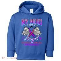 My Hero Is Now My Angel Thyroid Cancer Carcinoma Gift Idea Gift Toddler Hoodie thumb 0