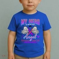 My Hero Is Now My Angel Thyroid Cancer Carcinoma Gift Idea Gift Toddler T-Shirt thumb 2