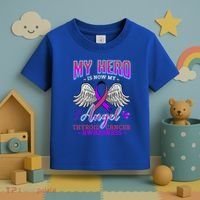 My Hero Is Now My Angel Thyroid Cancer Carcinoma Gift Idea Gift Toddler T-Shirt thumb 3