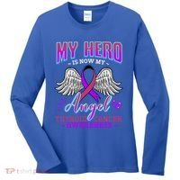 My Hero Is Now My Angel Thyroid Cancer Carcinoma Gift Idea Gift Women's Long Sleeve Shirt thumb 0
