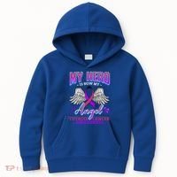 My Hero Is Now My Angel Thyroid Cancer Carcinoma Gift Idea Gift Kids Hoodie thumb 0