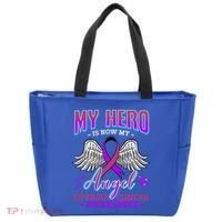 My Hero Is Now My Angel Thyroid Cancer Carcinoma Gift Idea Gift Tote Bag thumb 0