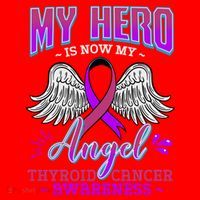 My Hero Is Now My Angel Thyroid Cancer Carcinoma Gift Idea Gift Santa Hat thumb 1