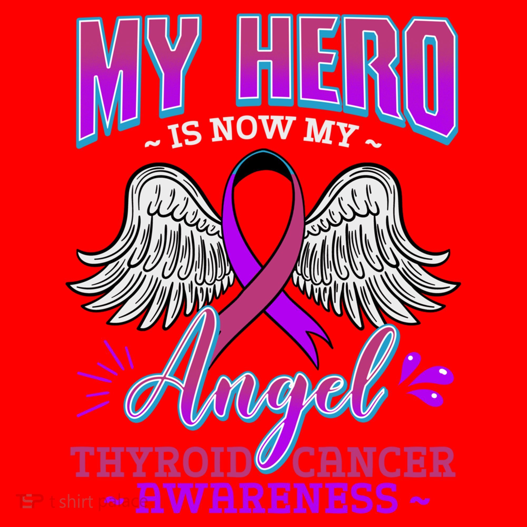 My Hero Is Now My Angel Thyroid Cancer Carcinoma Gift Idea Gift Santa Hat