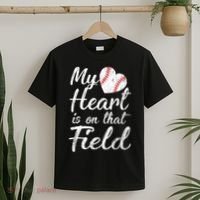 My Heart Is On That Field Baseball Softball Mom Gifts T-Shirt thumb 2