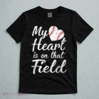 My Heart Is On That Field Baseball Softball Mom Gifts T-Shirt thumb 5