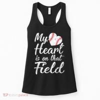 My Heart Is On That Field Baseball Softball Mom Gifts Women's Tank Top thumb 0