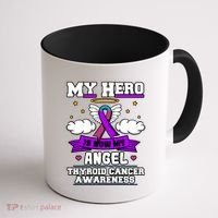 My Hero Is Now My Angel Thyroid Cancer Endocrinologist Cloud Gift Coffee Mug thumb 1