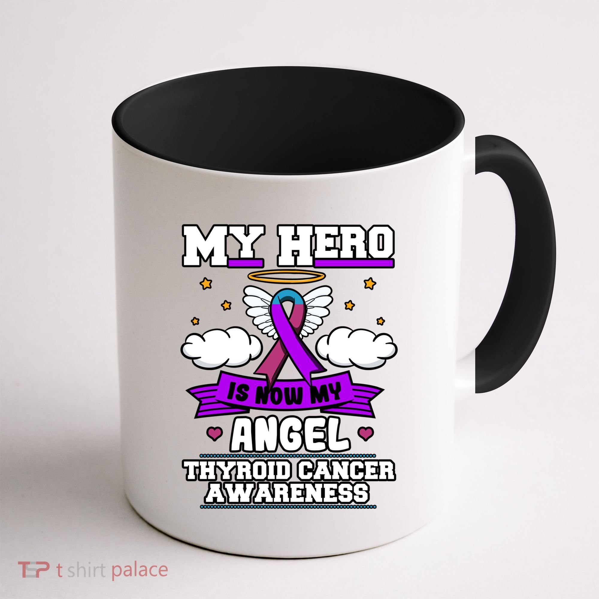 My Hero Is Now My Angel Thyroid Cancer Endocrinologist Cloud Gift Coffee Mug