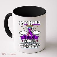My Hero Is Now My Angel Thyroid Cancer Endocrinologist Cloud Gift Coffee Mug thumb 0
