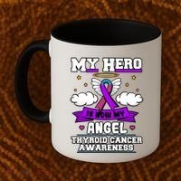 My Hero Is Now My Angel Thyroid Cancer Endocrinologist Cloud Gift Coffee Mug thumb 2