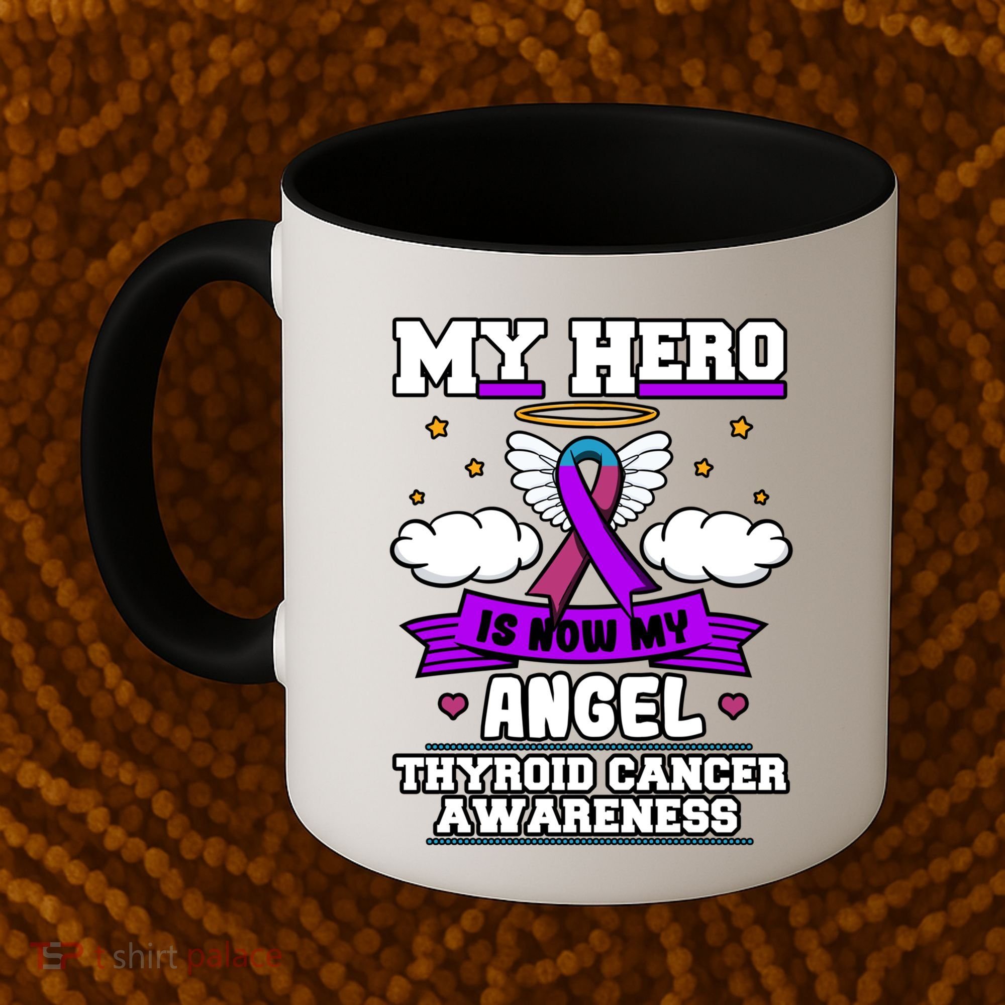 My Hero Is Now My Angel Thyroid Cancer Endocrinologist Cloud Gift Coffee Mug
