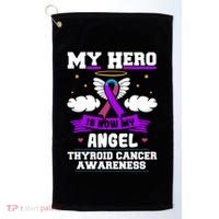My Hero Is Now My Angel Thyroid Cancer Endocrinologist Cloud Gift Golf Towel thumb 0