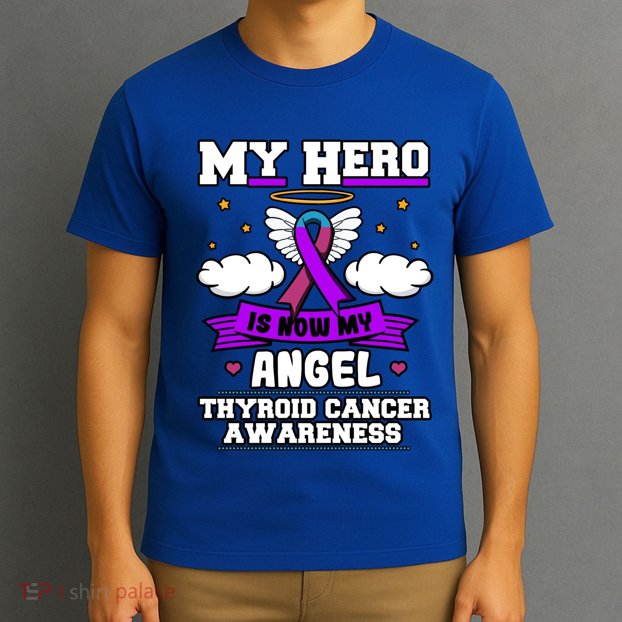 My Hero Is Now My Angel Thyroid Cancer Endocrinologist Cloud Gift T-Shirt