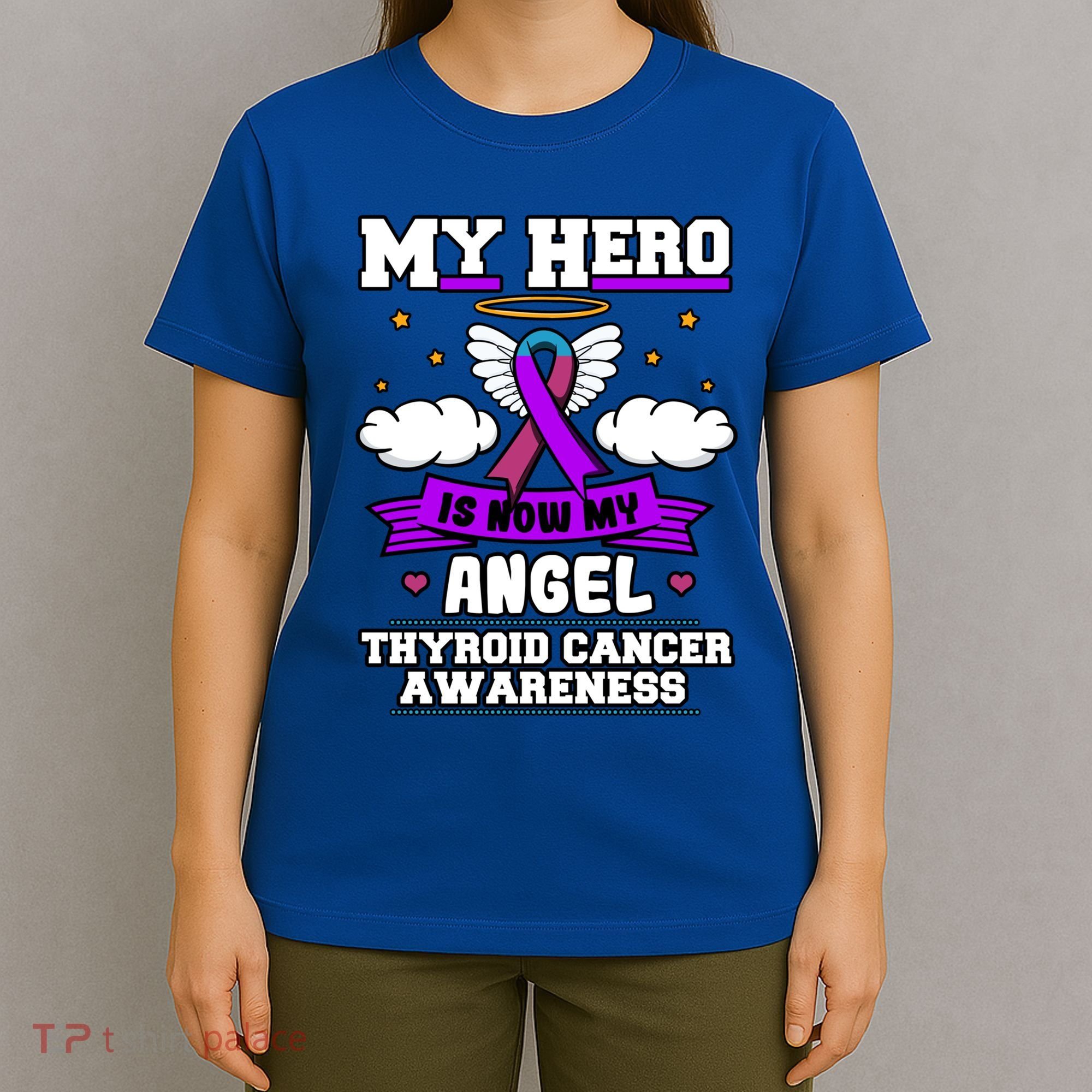My Hero Is Now My Angel Thyroid Cancer Endocrinologist Cloud Gift T-Shirt