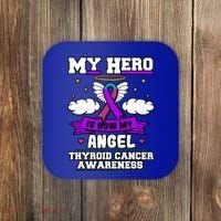 My Hero Is Now My Angel Thyroid Cancer Endocrinologist Cloud Gift Coaster thumb 0