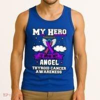 My Hero Is Now My Angel Thyroid Cancer Endocrinologist Cloud Gift Tank Top thumb 3