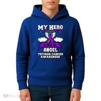 My Hero Is Now My Angel Thyroid Cancer Endocrinologist Cloud Gift Kids Hoodie thumb 4