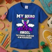 My Hero Is Now My Angel Thyroid Cancer Endocrinologist Cloud Gift Kids T-Shirt thumb 3