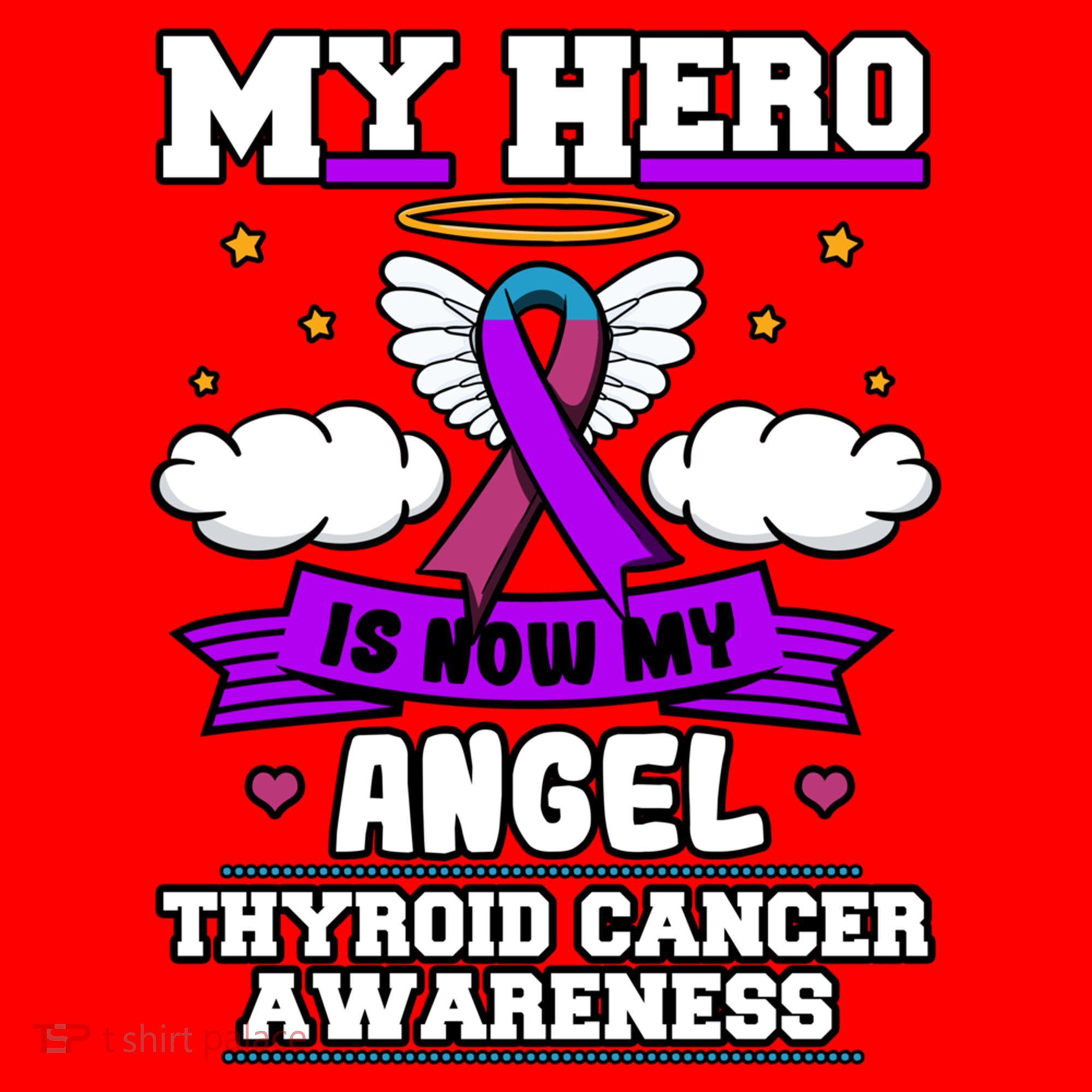 My Hero Is Now My Angel Thyroid Cancer Endocrinologist Cloud Gift Santa Hat