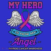 My Hero Is Now My Angel Thyroid Cancer Purple Teal And Pink Gift Women's Tank Top thumb 5