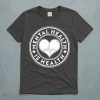 Mental Health Is Health Heartbeat Emblem T-Shirt thumb 5