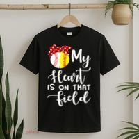 My Heart Is On That Field Baseball TShirt Softball Mom TShirt T-Shirt thumb 2