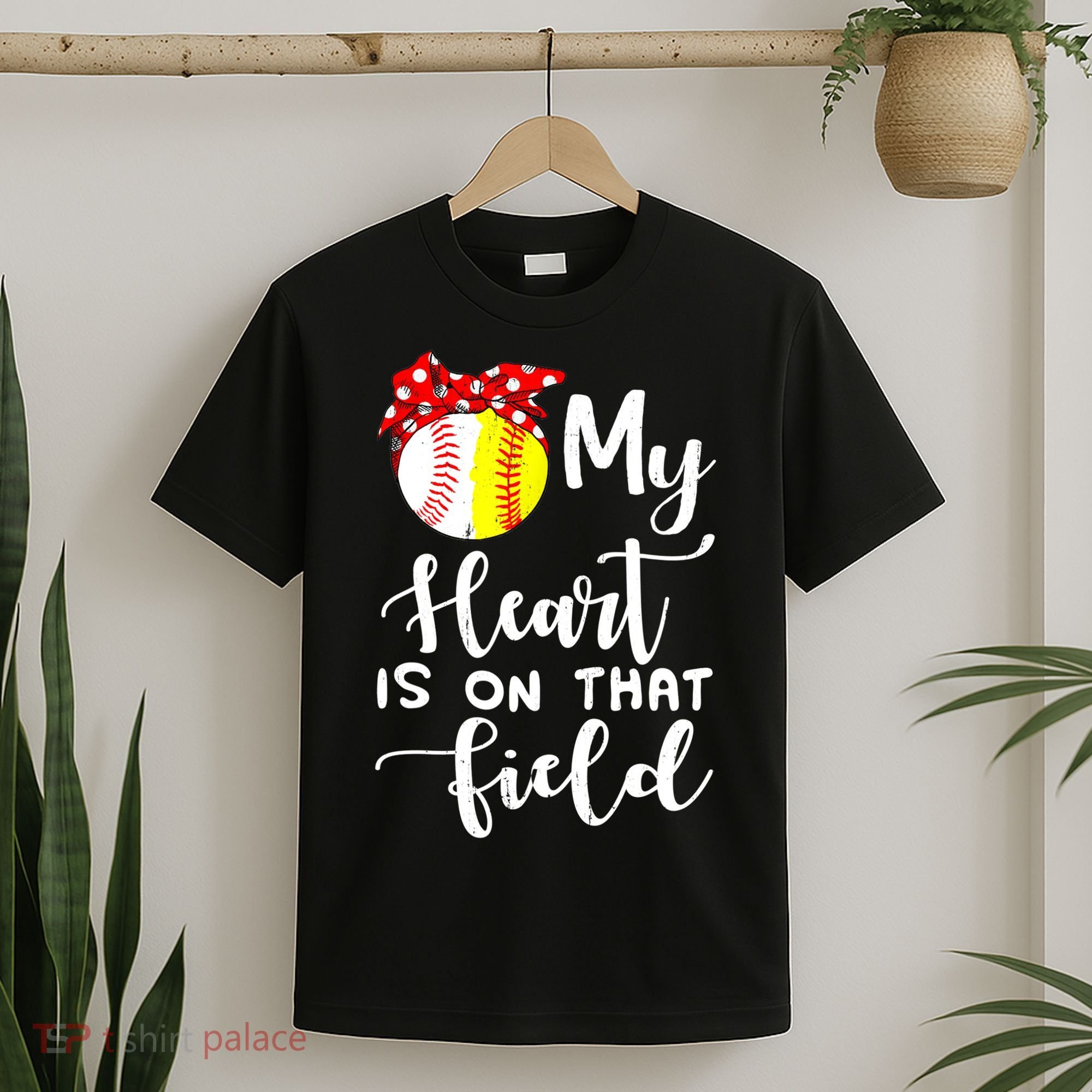 My Heart Is On That Field Baseball TShirt Softball Mom TShirt T-Shirt