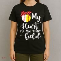My Heart Is On That Field Baseball TShirt Softball Mom TShirt T-Shirt thumb 4