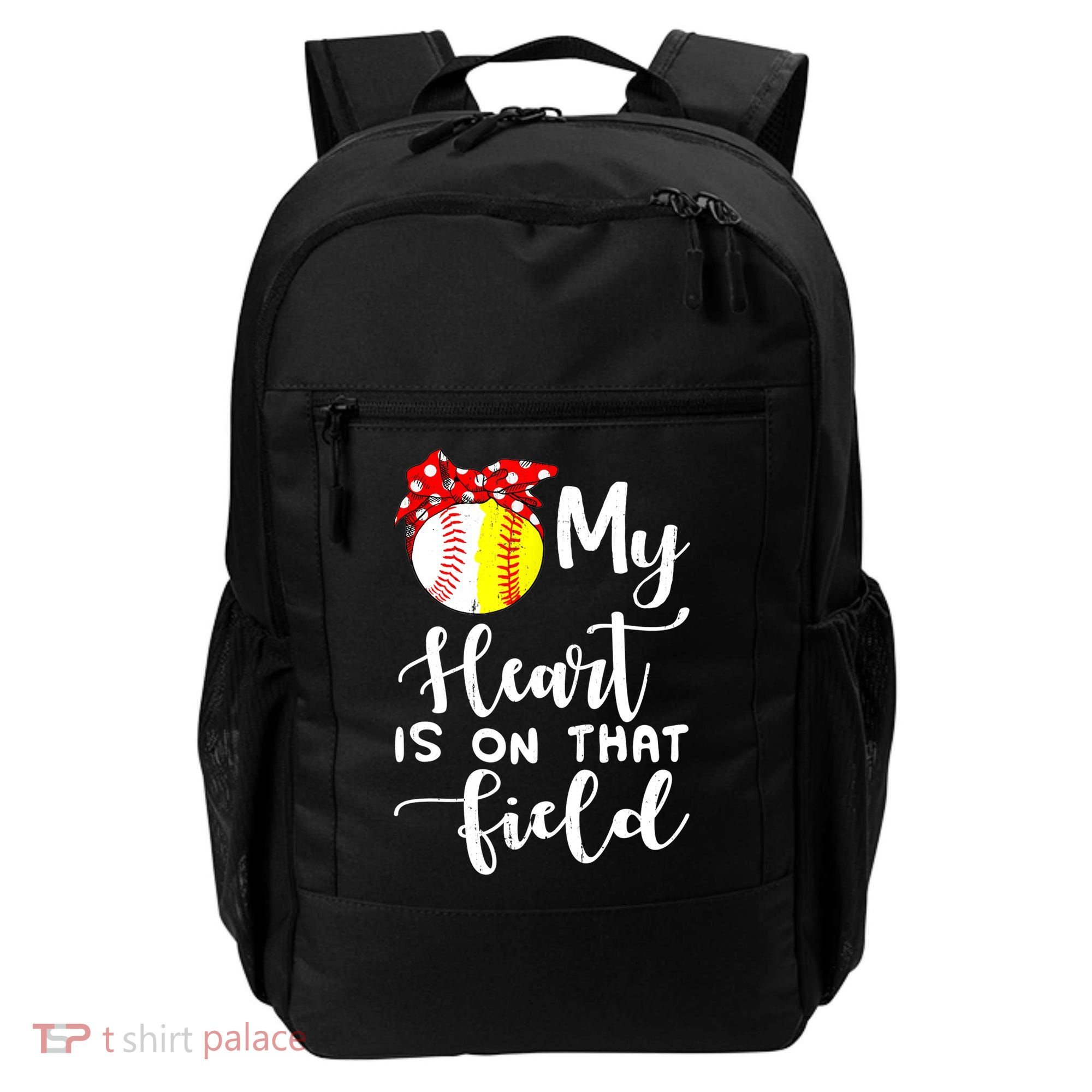 My Heart Is On That Field Baseball TShirt Softball Mom TShirt Backpack