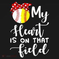 My Heart Is On That Field Baseball TShirt Softball Mom TShirt Mousepad thumb 1